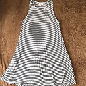 Abercrombie & Fitch Black and White Striped Midi Dress
